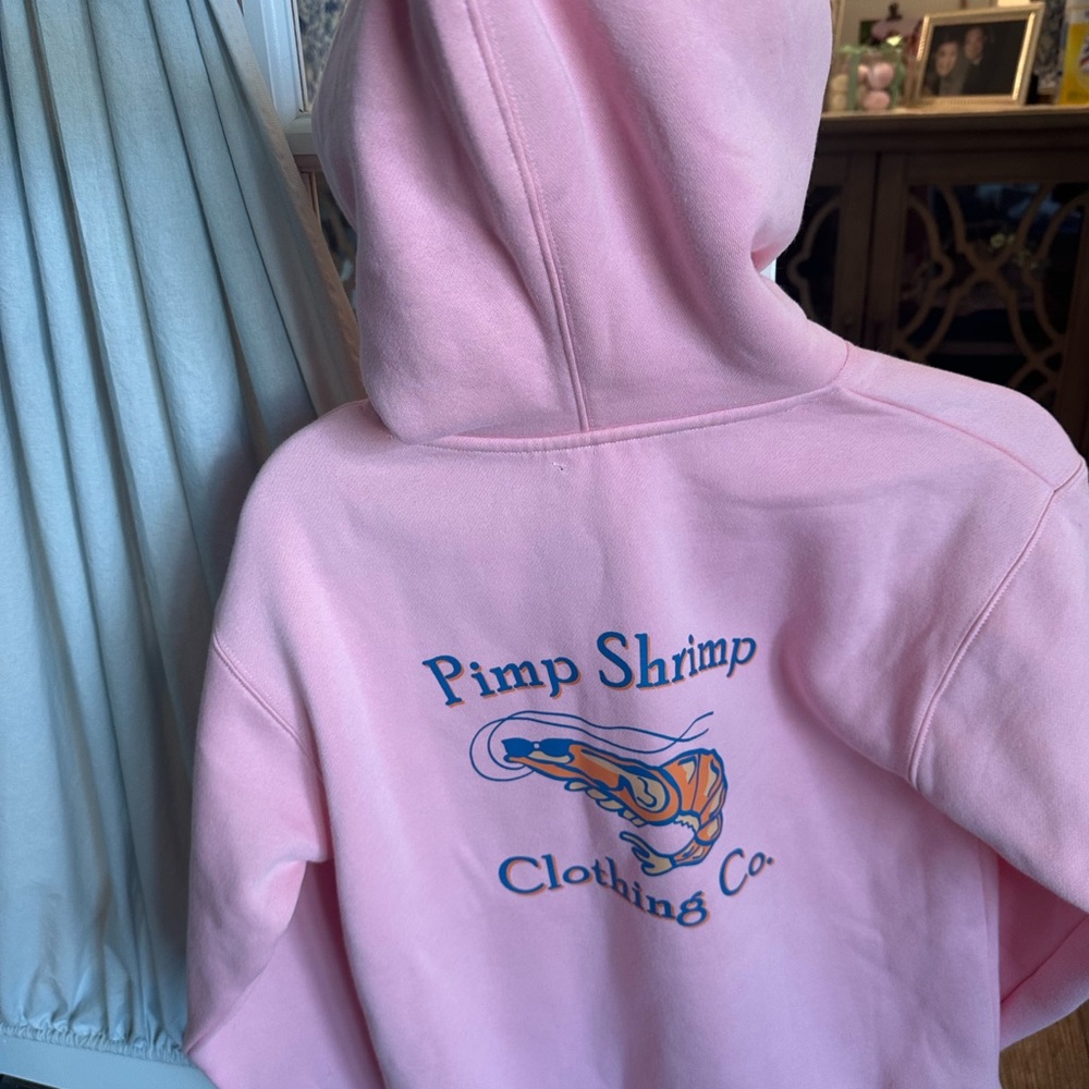 NWT Pimp Shrimp Kids Pink Pullover Hoodie - Picture 3 of 4